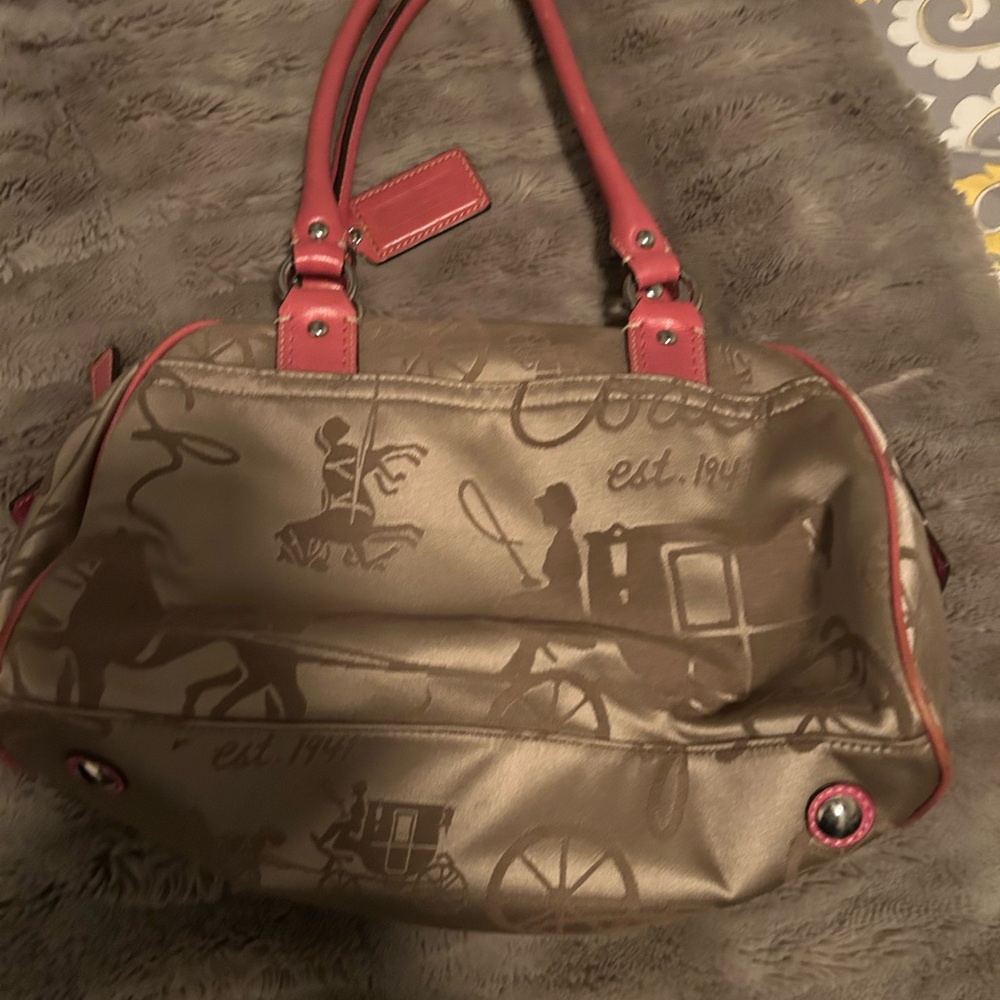Coach Brown and Pink Handbag